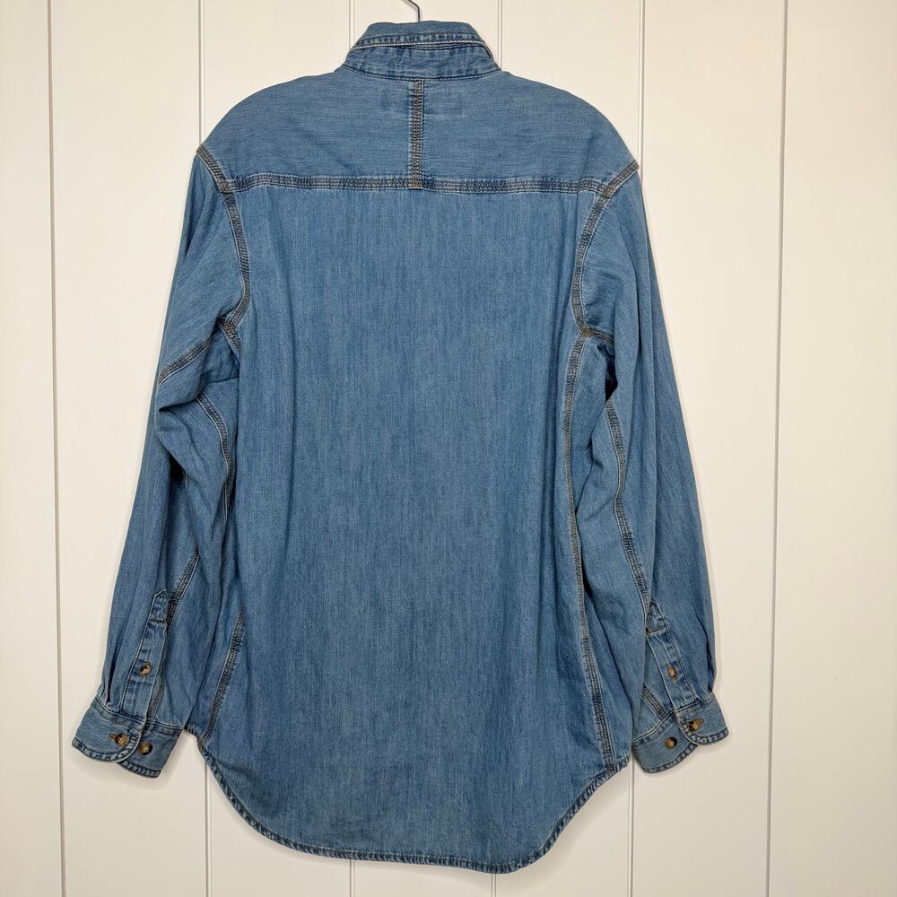 Wrangler Riggs Workwear Denim Utility Shirt Large Workwear Button Up - Picture 2 of 9